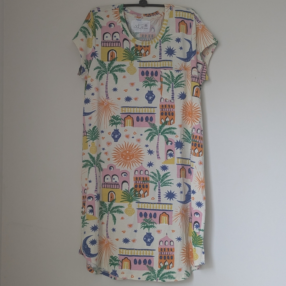 The Cat's Pajamas Moroccan Nights Sleep Shirt Medium